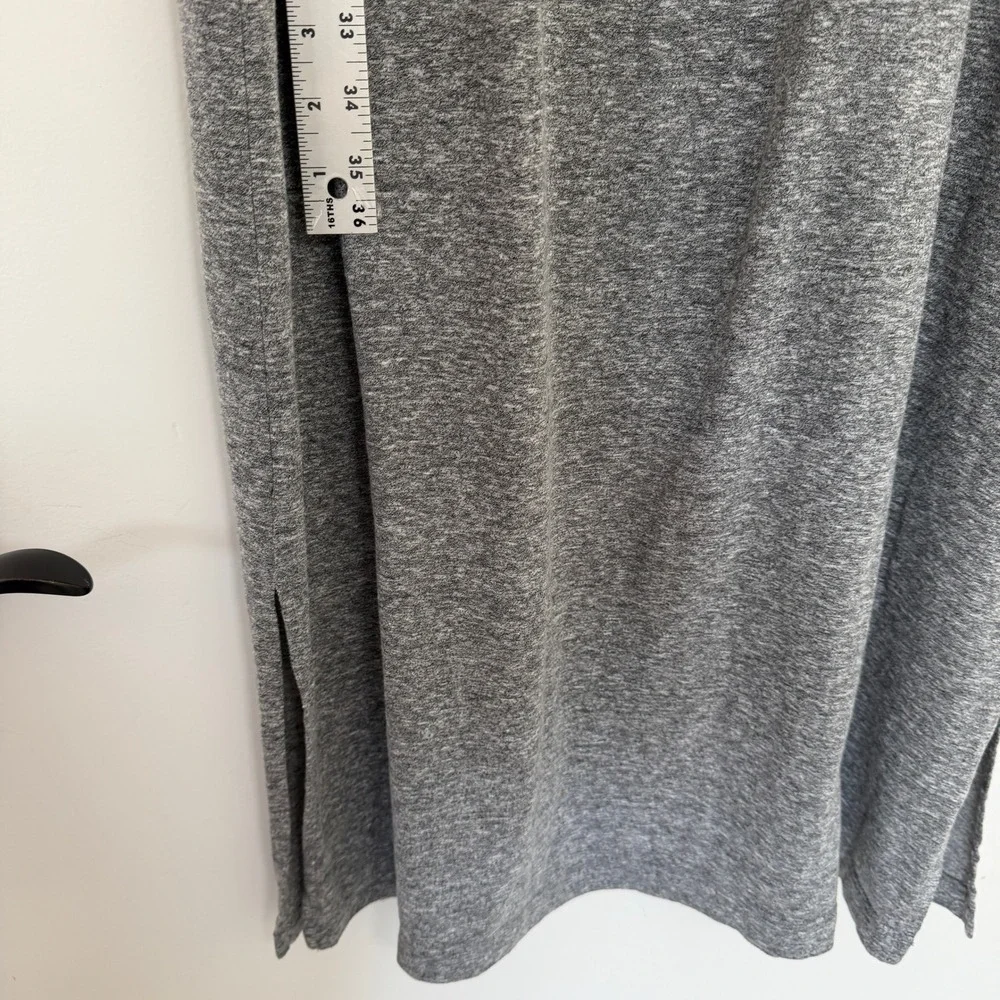 Current/Elliott The Perfect Muscle Tee Dress Heather Grey Midi Slit Large
